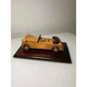 Vintage Car Wall Decor Or Box Topper Wooden 6" Long